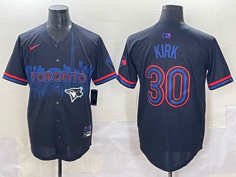 Men 2025 Toronto Blue Jays #30 Kirk Black Joint Name Nike MLB Jersey style 11
